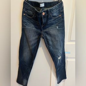 Express Modern Boyfriend Relaxed Fit, low rise, dark wash jean, size 2